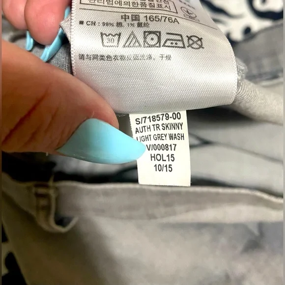 Womens Light Grey Wash Gap denim Jeans -skinny- 31R - Picture 7 of 10